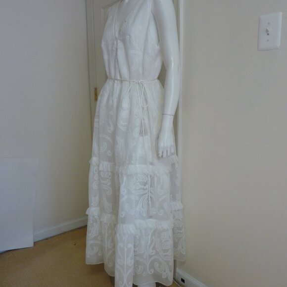 Marchesa Rosa Calla Embroidered Tiered Maxi Dress - Picture 14 of 16